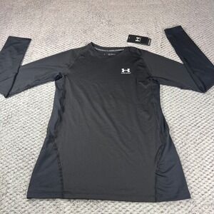 Under Armour Boys HeatGear Compression Long Sleeve Shirt Size YXL Black Fitted